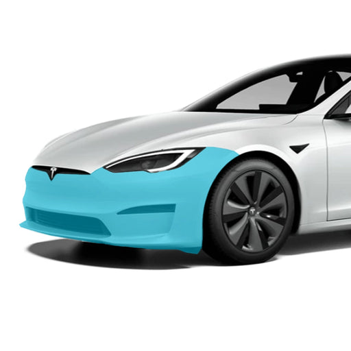 Compatible with Tesla Model S (2021-24) Front Bumper PPF Kit TPU Pre-Cut Paint Protection Film Clear Bra - Tools Included