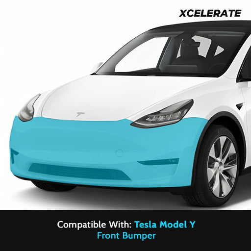 Compatible with Tesla Model Y (2020-24) Front Bumper & Foglights PPF Kit TPU Pre-Cut Paint Protection Film Clear Bra - Tools Included