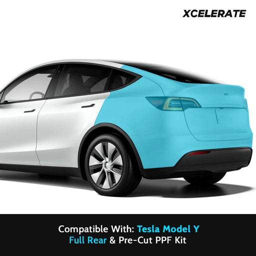 Compatible with Tesla Model Y (2020-24) Full Rear End PPF Kit TPU Pre-Cut Paint Protection Film Clear Bra - Tools Included