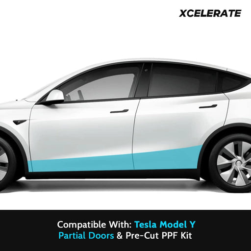 Compatible with Tesla Model Y (2020-24) Door Fenders PPF Kit TPU Pre-Cut Paint Protection Film Clear Bra - Tools Included